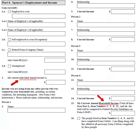 Affidavit Of Support Chart 2015